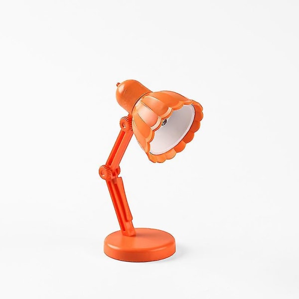 2 stk Mini liten bordlampe Led sammenleggbar bærbar liten nattlampe Magnetisk sug varm farge Øyebeskyttelse Lesebordlampe med klips 09A-Orange