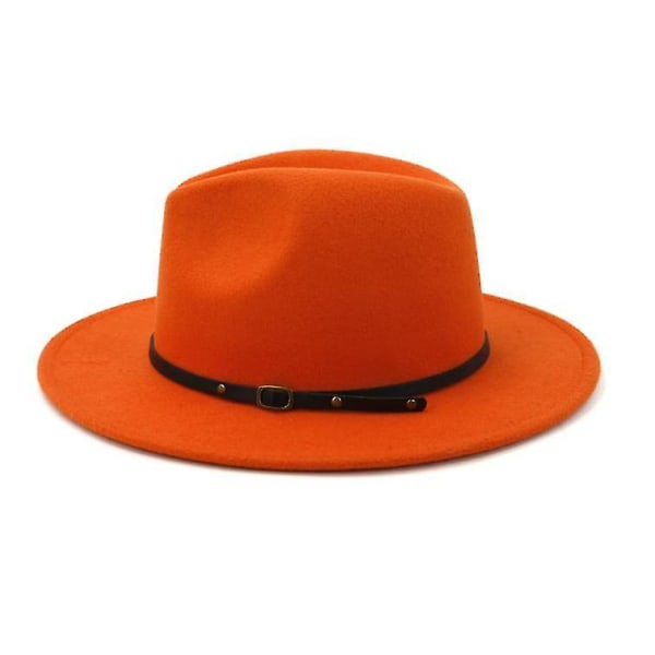 Kvinder eller mænd Fedora Hat i uldfilt Light orange