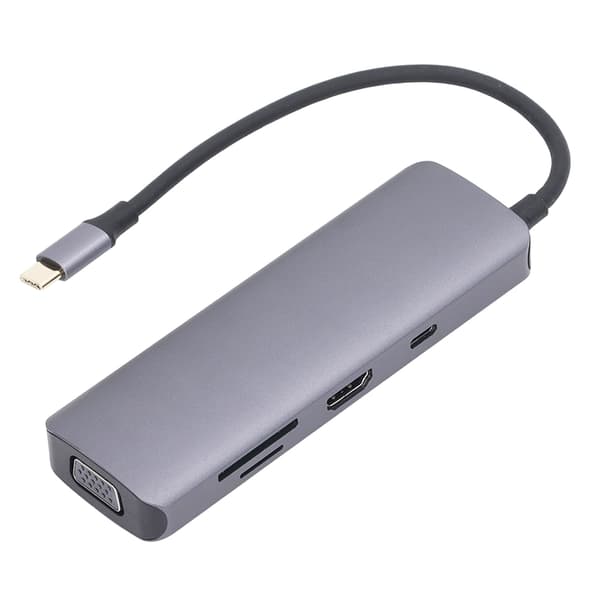 9 i 1 USB C Dockingstasjon Aluminiumlegering Dobbel Skjerm Hub Adapter