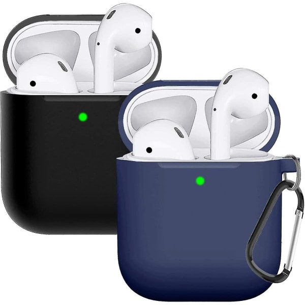 Airpods Case, Full Skyddande Silikon Airpods Tillbehör Cover Compa