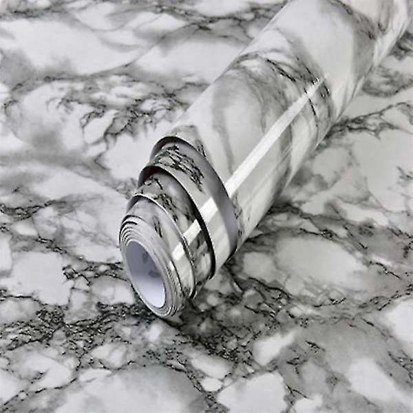 Itsekiinnittyvä, vedenpitävä ja irrotettava vinyylitapetti 40cm x 2m marmori tummanharmaa 40cm x 2m Marble Dark Gray