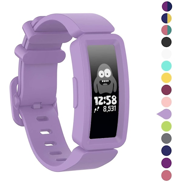 3 stk bånd som er kompatible med Fitbit Ace 2 for barnemyk fargerik silikon