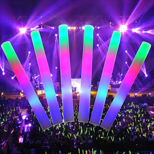 10 st Light-up Led Färgglada Foam Sticks Sponge Glow Sticks Batonger Glow Wands Blinkande ljus Stick Party Cheer Supplies White