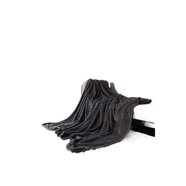 Fortykket ensfarvet ananasgitter Flanelletæppe Coral Velvet Sofatæppe Aircondition tæppe lurtæppe dark grey 100*150cm