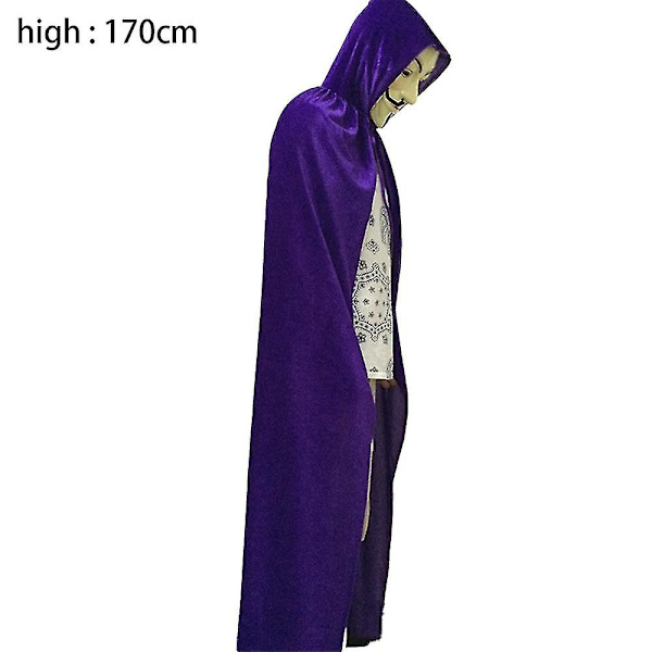 Hætte kappe Unisex kappe med hætte Halloween julekappe Vampyr Heks Cape Kostume Rød Purple