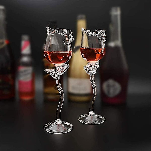 Rödvinsglas,rosa Flower Shape Vinglas,cocktailvinsaftbägare,fantastisk rödvinsbägare,vincocktailglas,vinglaspartyset