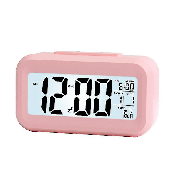 Digital vekkerklokke Usb oppladbar skrivebordsklokke Hjemmeinnredning Elektronisk skrivebordsklokke Pink With USB