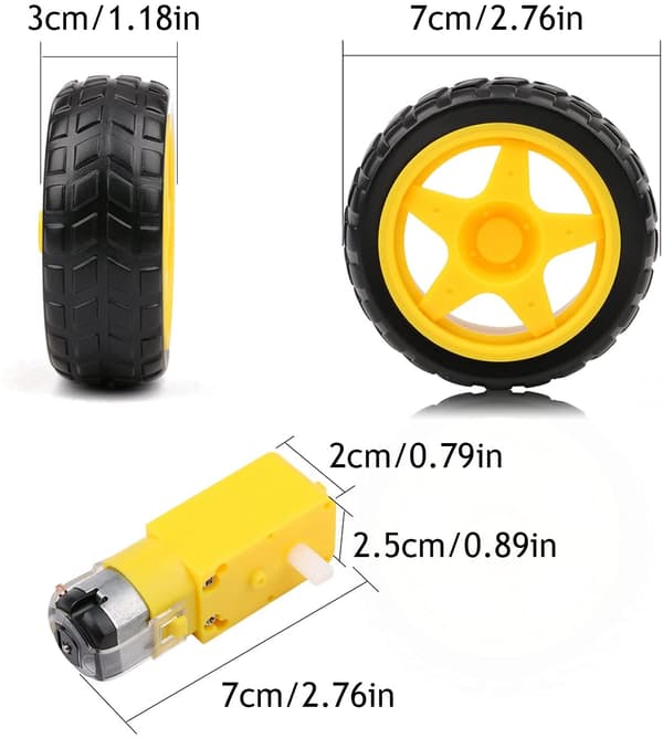 【BQ】4 set Mini DC Elektrisk Dubbelaxel Växellåda med TT Växel DC 3-6V