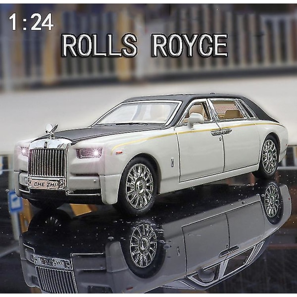Hhcx-1/24 Alloy Diecast Rolls-royce Phantom Model Toy Car Simulation Sound Light Pull Back Collection Toys Vehicle For Children Gifts red with box