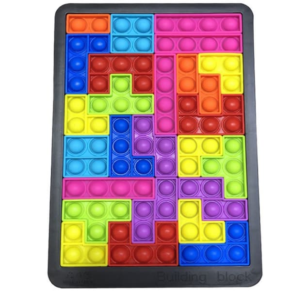 Interaktiivinen palapelirakennuspalikkapeli Push Bubble Fidget Blocks Leksaker Lelut