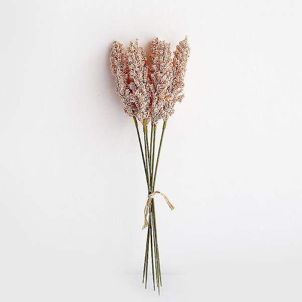 12 st Vete öra konstgjorda blommor mini bär brudbukett blommor för heminredning bröllop Pink