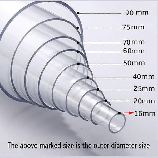 Akrylrør Plexiglasrør Akrylklart Transparent Rør PVC-rør Plasttank Overløbsbeslag