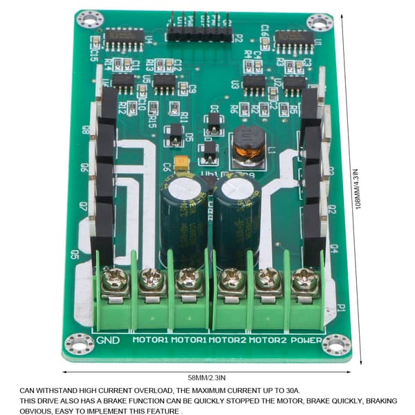 Dobbelt Motor Driver Modul Board H Bro Driver Chip DC IRF3205 MOSFET 3-36V 10A Peak 30A