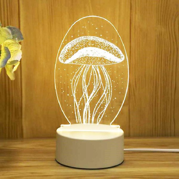 Romantisk kärlek 3d Akryl LED-lampa för hem Barnens nattlampa Bordslampa Födelsedagsfest Dekor Alla hjärtans dag sänglampa la gou USB Warm White