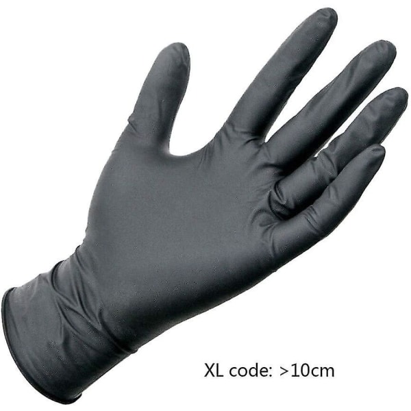 Mustat hansikkaat, 100 korkealaatuista kertakäyttökäsinettä. Ihanteellinen suojaksi