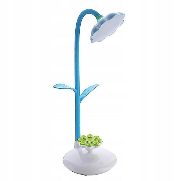 Dimbar grønn LED-bordlampe for barn, nattbordslampe med berøringssensor, fleksibel leselampe som kan lades via usb og 360 graders roterende mobi