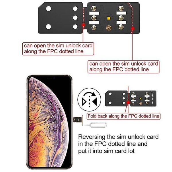 R-sim 14 X Ultra Universal Iccid Sim Unlock Card til Iphone X, Xs, Xr, Xs Max, 8 & 8 Plus, 7 & 7 Plus