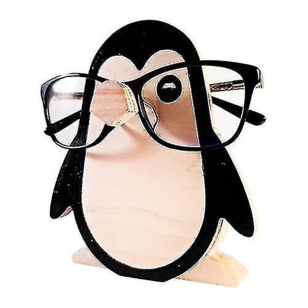 Træ 3d Cute Animal Head Brillebeslag Brilleholder Stand penguin