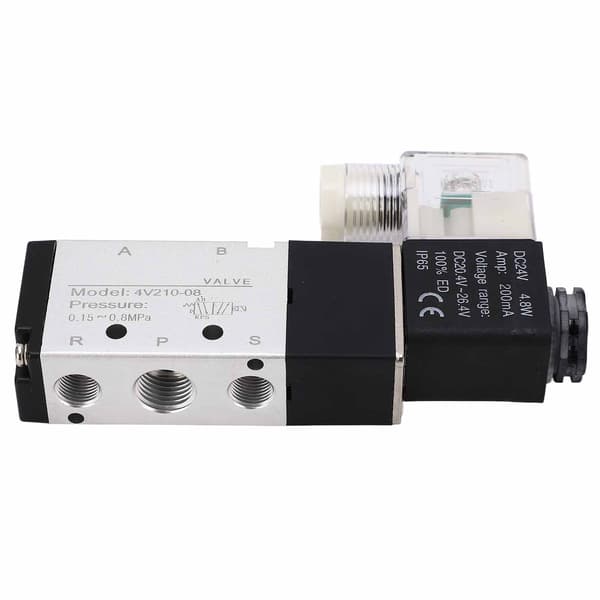 4V210‑08 Elektrisk Magnetventil Normal 2 Position 5 Vejs Luftkomprimeret Afløbsventil til Automatisk Værksted DC 24V