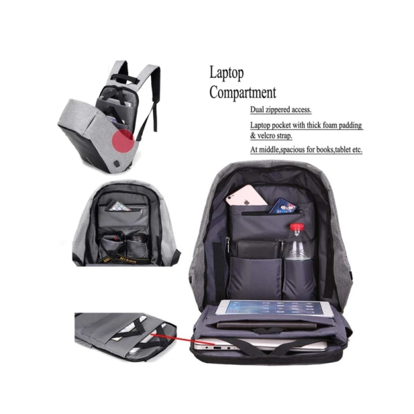 USB latausportti School Travel Pack sopii alle 15,6 tuuman kannettavalle tietokoneelle - musta