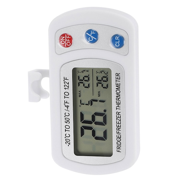 Stor LCD Digital Termometer för Kyl och Frys med Justerbart Stativ/Hängare