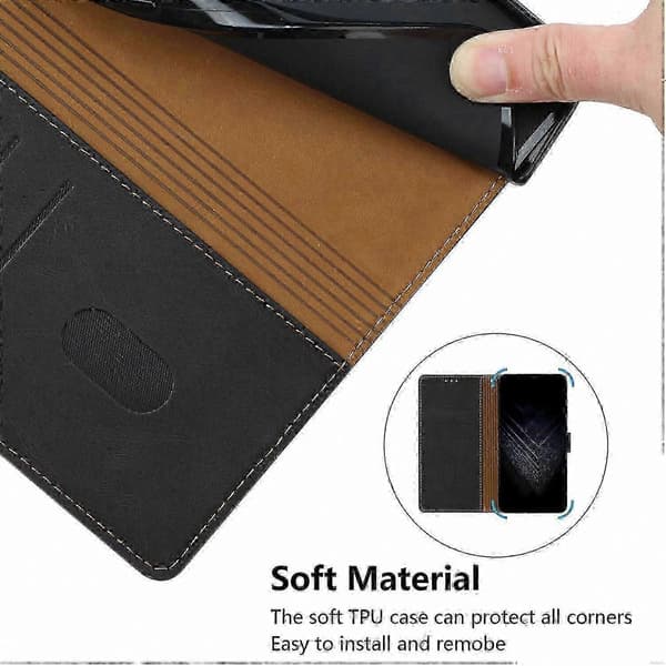 PU-læder flip-etui med kortholder til Nova 5T Black