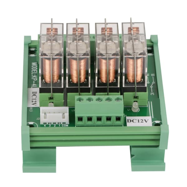 DC 12V Relæ DIN Skinne Montering 4-kanals 16A Strømrelæ Interface Modul