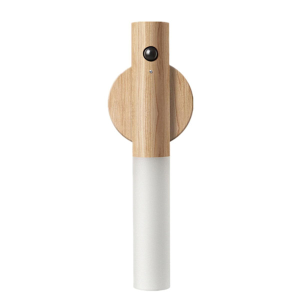 Skåp Ljus Magnetisk Ljuskänslig + Infraröd Sensor Trälampa Led USB Uppladdningsbar För Skåp Garderob Garderob ASH