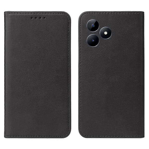 【BQ】Magnetisk Lukning Læder Telefonetui Sort Black For Realme C51