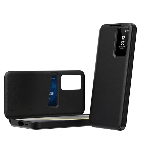 Etui til Samsung Galaxy S26 Ultra, Smart Vindue med Kortplads (Sort)