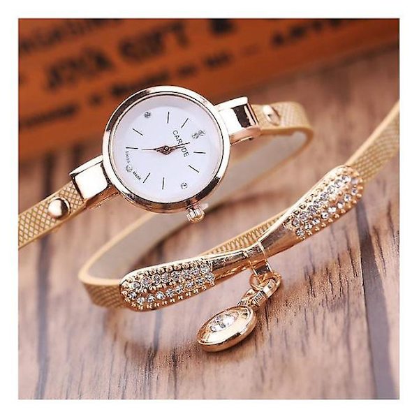 Utvalda Kvinnor Läder Rhinestone Analog Quartz Armbandsur