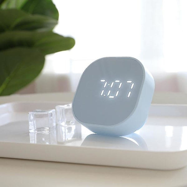 Fyrkantig liten väckarklocka Luminous Mute LED multifunktionell digital klocka ljus