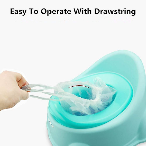 Pottfodral Engångs, 50-pack universal resepottpåsar med dragsko Potträning Toalettsits Plast Pottstolsfodral