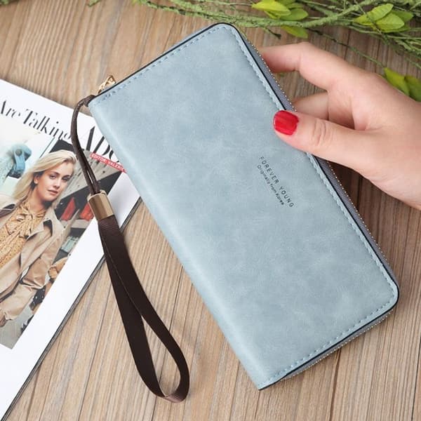 [BQ]BQ-Mat Lang Pung Dame Pung Clutch Taske Lynlås (Sort)