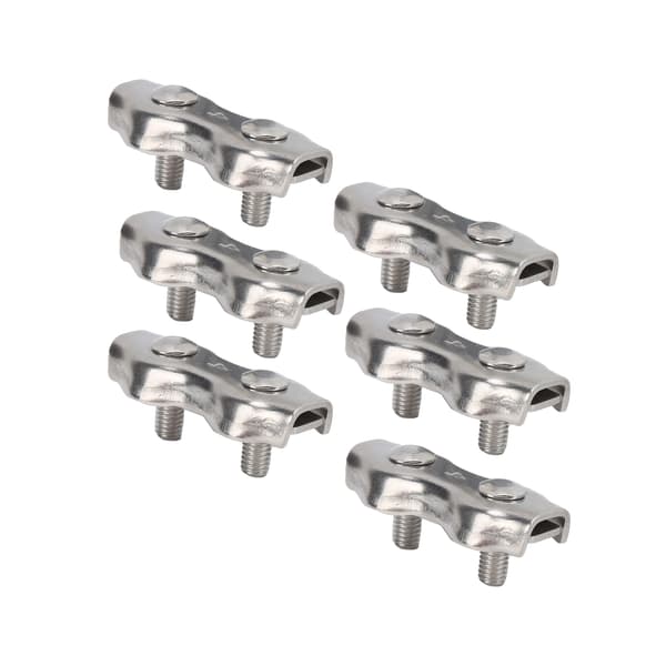 6 stk. Duplex Wire Rope Clip Kabelklemmer Rustfrit stål Duplex 2-stolpet Kabelklemme til Wire RopeM4