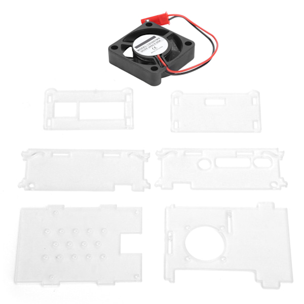 Akryl Etui til Raspberry Pi 4B med Køleventilator Transparent Skal Tilbehørssæt