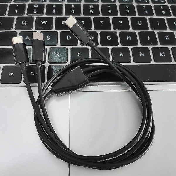 Ladekabel Type C til 2 Type C Hanne Til Hanne Støtter Lading Pluggbar Svart Black