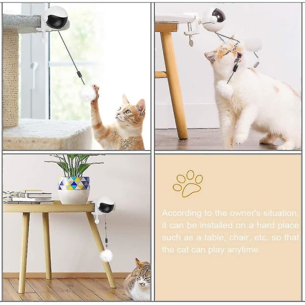 Interaktiv katte- og hundelekeball med tau og plysjball, elektrisk heis