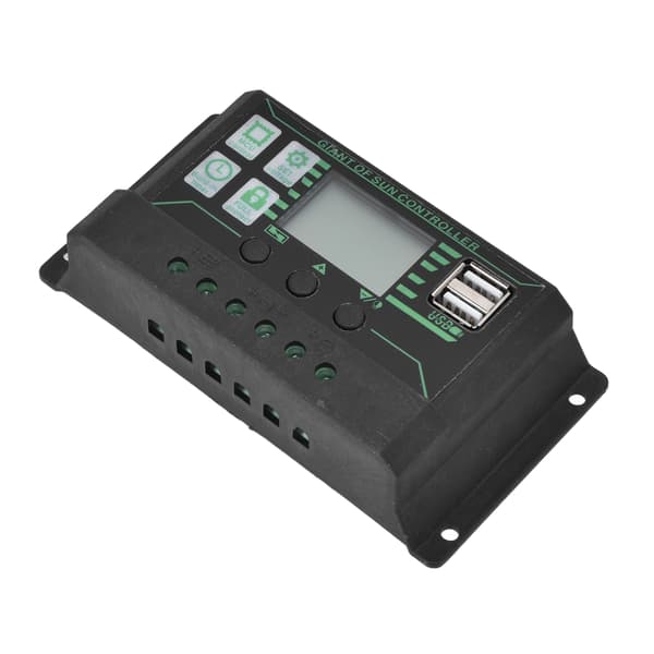 Solar Charge Controller 20A PWM MPPT LCD Display Dual USB Justerbar Fotovoltaisk Regulator