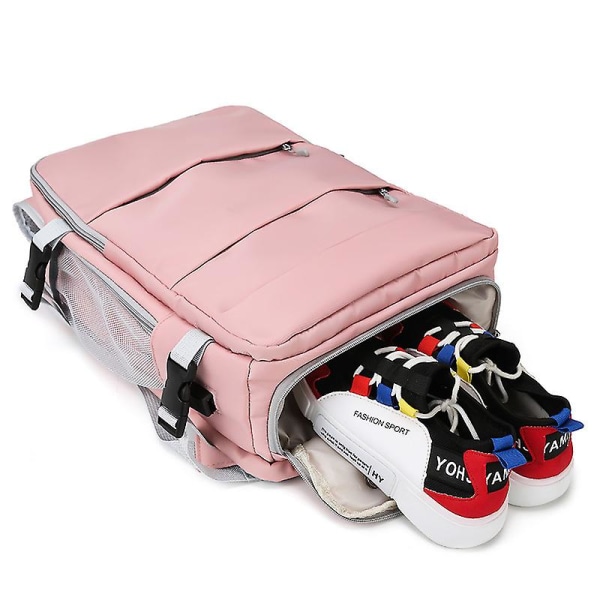 Kvinnor Reseryggsäck Vattenavvisande Stöldskydd Snygg Casual Daypack-väska med bagagerem & USB -laddningsport Ryggsäck Rosa Pink