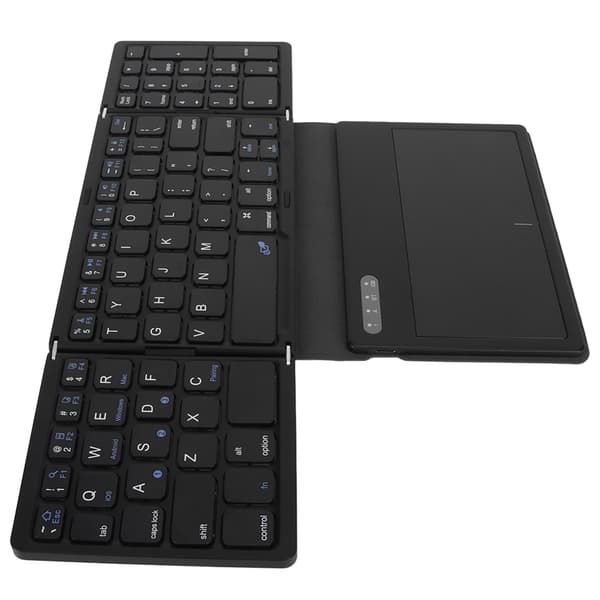Foldbart Bluetooth-tastatur Lav Latency Bluetooth 5.1 Tastatur i fuld størrelse med stor touchpad til IOS til Android til Windows