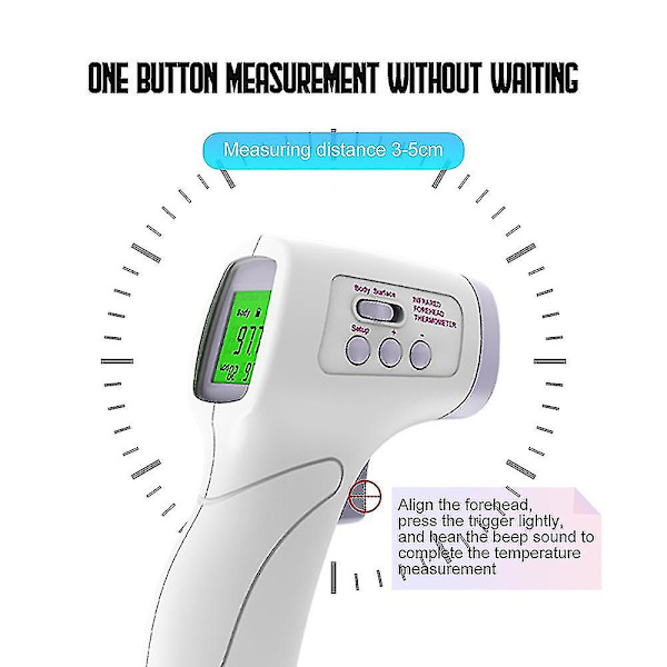 Digital beröringsfri infraröd panna LCD-skärm temperaturtermometer