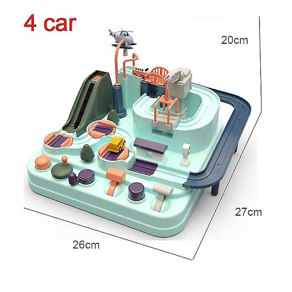 Hhcx-cute Pink Racing Rail Car Model Racing Educational Toys Track Car Adventure Game Brain Game Mechanical Interactive Train Toy F 4car NO BOX