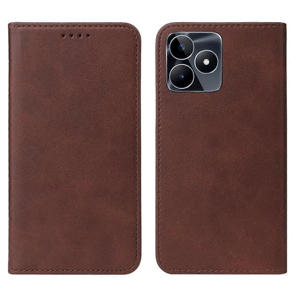 【BQ】Magnetisk Stängning Läder Telefonfodral Brun Brown For Realme C53
