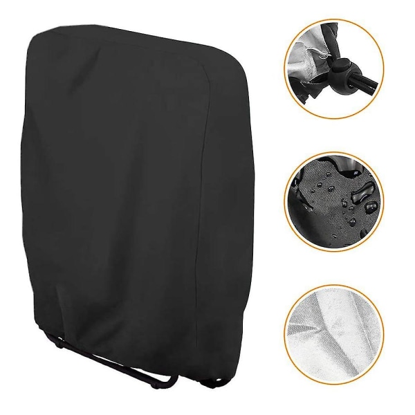 Utomhus fällbara cover Vattentät Dammtät gräsmatta möbelöverdrag Black W 71 x H 110cm