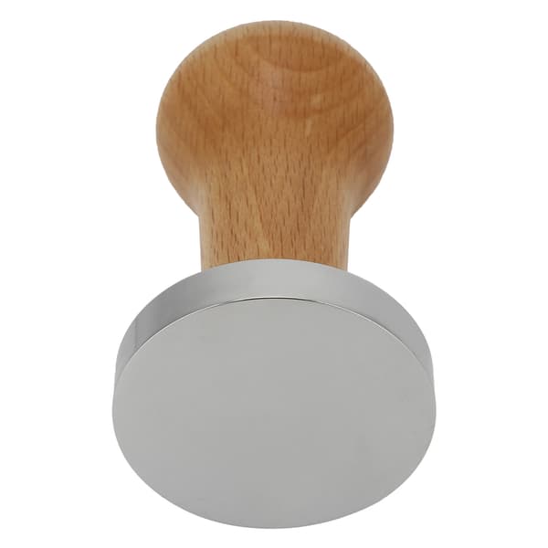 Professionel Træ Kaffe Tamper Pulver Presset Hammer Hjemmekontor Tilbehør 53mm Træfarve Flad Base