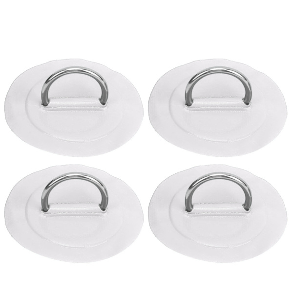 4st Uppblåsbar Båt Kajak D Ring Pad Patch Marin Fast Spänne Elastisk Bungee Snöre Vit