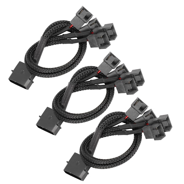4Pin 1 til 4 splitterforlængerkabel til CPU-kabinetsblæser - 3 stk