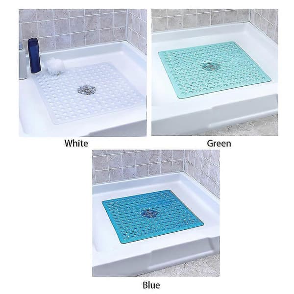 Lugtfri badeværelse skridsikker brusemåtte miljøvenlig fleksible sugekopper solid Blue