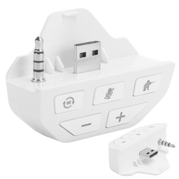 Headset Adapter Controller Lydadapter Hovedtelefon Konverter til Xbox One Trådløs Gamepad Hvid